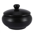 thumbnail image 3 of Ceramic Ashtray with Windproof Lid for Indoor Outdoor Use -Black, 3 of 6