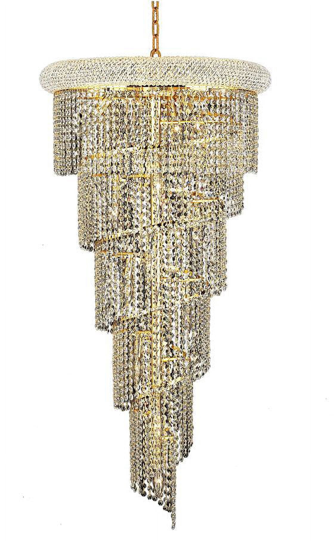 1801 Spiral Collection Chandelier D:22in H:48in Lt:18 Gold Finish