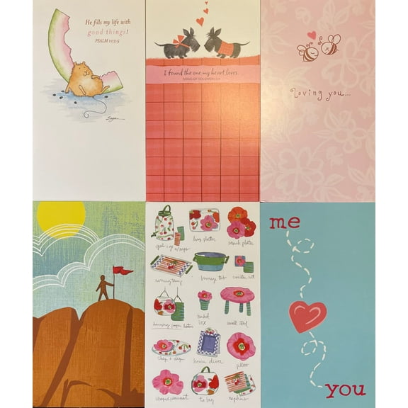Card Friendship, Miss You, Love, On Your Side : 6 Different Cards (pack of 6)