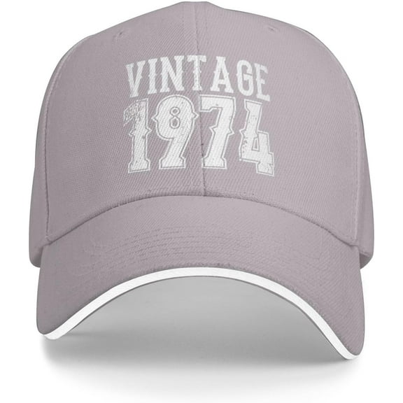 50 Years Old, Vintage 1974 Birthday 50th Gifts Baseball Cap Gift Women Trucker Hat Snapback Hat Men Dad Hat Black