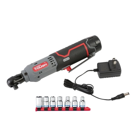 HYPER TOUGH 12V RATCHET WRENCH WITH 7-PIECE SOCKET SET, HOLIDAY GIFT