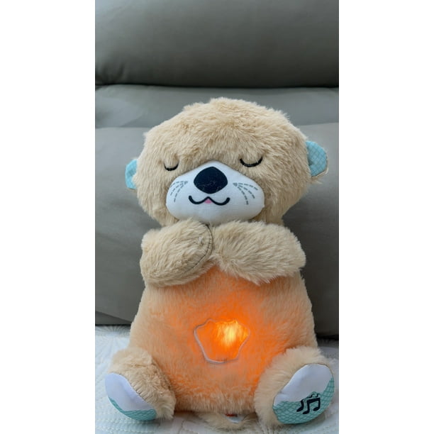 Muñeco de peluche de oso de bebé, juguete relajante, música, compañero de sueño, sonido y luz, regalos, novedad