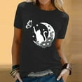 thumbnail image 2 of Toimothcn Womens T Shirts Cute Cartoon Cat Printed T-Shirts For Women Crew Neck Short Sleeve Breathable Loose Fit Tee Shirt Tops Comfy Womens Clothing, 2 of 5