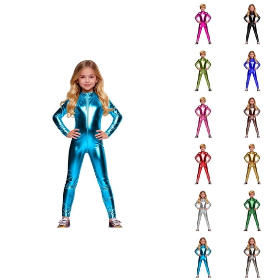 Glossy Oil-Shiny Jumpsuit, Unisex Full Bodysuit for Carnival Party Performance, See-Through Long Sleeve Catsuit with Zipper