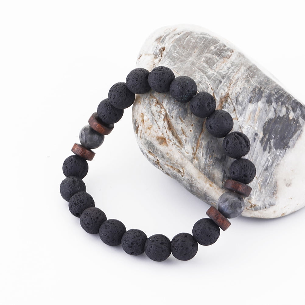 TINGN Mens Beaded Bracelets Matte Lava Rock Volcanic Stone Beads for Women  Stretch Bracelet 