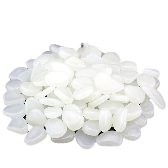 SMKE 50-Pack Glow in The Dark Pebbles 1 Inch Luminous Garden Stones Walkway Aquarium Fish Tank Solar Charged Night Glow Phosphorescent Pathway Markers Rechargeable