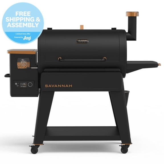 Pit Boss Pellet Smoker, Savannah 1507 Square Inch Wood Fired Pellet Grill, Onyx Series