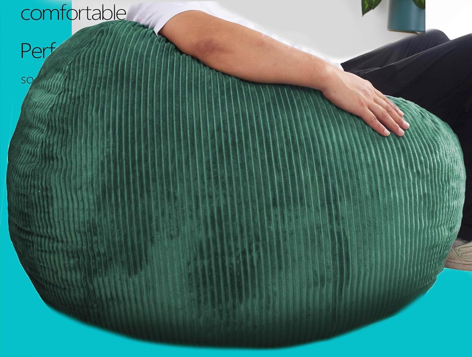 Bean Bag Chairs With Faux Rabbit Fur Cover, 4 Ft Giant Memory Foam Bean Bag Chairs For Adults/Teens With Filling,Ultra Soft Faux Fur Fabric, Round Fluffy Sofa For Living Room Bedroom College