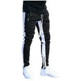 thumbnail image 2 of DeHolifer Jogger Sweatpants for Men Leg Zipper Solid Color Remote Leisure Pants Fashionable Sports Mens Sweatpants White L, 2 of 8