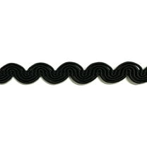 1/2" Large Scroll Braid Gimp Trimming - 12 Yards! - Color: Black