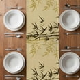 thumbnail image 6 of Vintage Bamboos Table Runner - 60 Inch Long, Kitchen Dining Table Runner Dresser Scarves, Ink Painting Retro Art Rustic Farmhouse Decor for Coffee Tables Wedding Party Banquet, 6 of 8