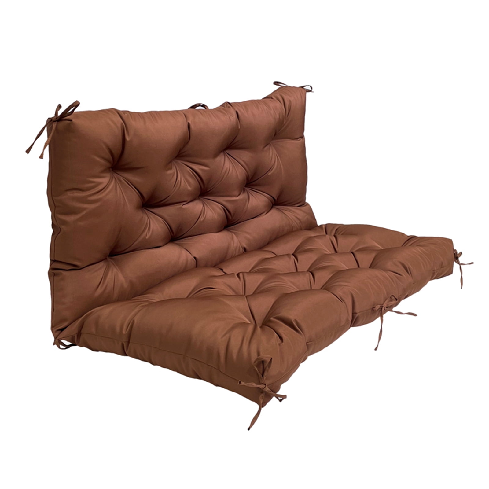 TOPCHANCES Bench Cushion Swing Chair Cushion Replacement Seat Pad 2-3 Seater Water Repellent Bench Cushion with Ties for Outdoor Garden Patio Furniture, Brown, 150cmx100cm