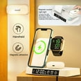 thumbnail image 3 of Xinyolin Wireless Charger 3 in 1 Magnetic Night Light Alarm Clock Foldable Multifunctional 15W Fast Charge Phone Watch Earphone Charging Dock Phone Accessories, 3 of 8