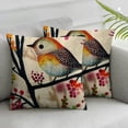 thumbnail image 3 of nygtbtfer Set of 2 Linen Throw Pillow Home Decorative Cushion Colorful Spring Animal Flying Red Bird with Flowers Pillow Cases Square Pillocases for Outdoor Bed Sofa White, 3 of 7