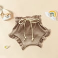 thumbnail image 2 of Ruyang Girls Cute Ruffle Knit Shorts Soft & Comfy Baby Active Shorts Solid Color Adjustable Elastic Waist Causal Shorts, 2 of 9