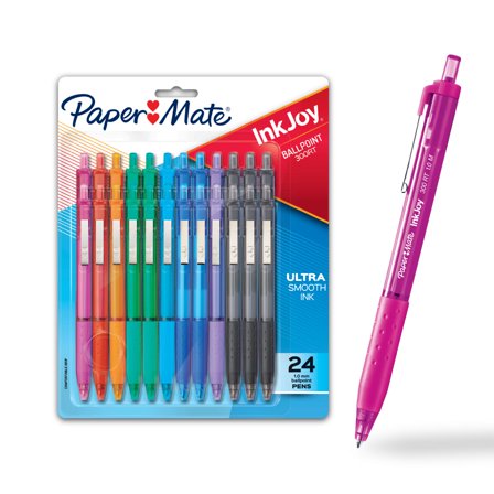 Paper Mate InkJoy 300RT Retractable Ballpoint Pens, Medium Point, Assorted, 24 Pack