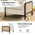 thumbnail image 3 of Tina's Home Woven Rattan Accent Chair with Solid Wood Frame, Modern Coastal Armchair with Cushioned Seat, Upholstered Lounge Chair for Living Room, Bedroom, Reading Nook, Natural, 3 of 7