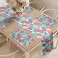 thumbnail image 2 of Ambesonne Modern Table Runner & Placemats, Halftone Direction Pointers, Placemat 4 pcs + Runner 12"x90", Pink Sky Blue, 2 of 2