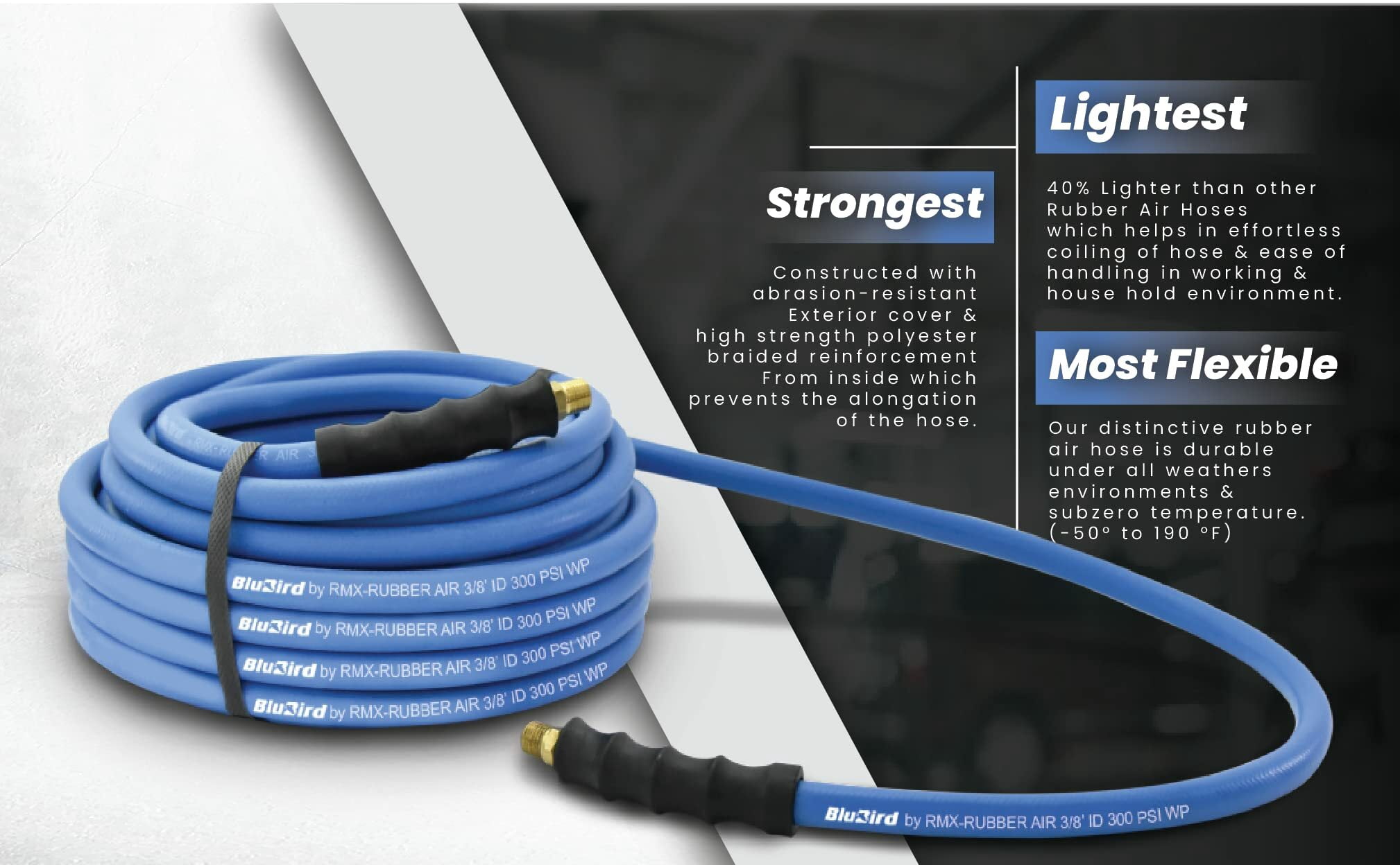 Blubird Air Hose 3/8 In. X 35 Ft. Air Hose BB3835