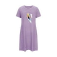 thumbnail image 5 of Sakmal Nightgowns for Women Short Purple Soft Sleepwear Butterfly Print Short Sleeve Nightgowns for Women, 5 of 5