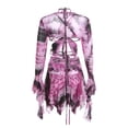 thumbnail image 6 of 3 Piece Skirt Rave Outfit for Women Sweet Y2K Butterfly Print Sexy Crop Top and Skirt Rave Festival Matching Set, 6 of 7