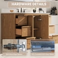thumbnail image 5 of ANGELES HOME 48" Bathroom Vanity with Sink, Solid Oak Wood, Carrera White Quartz Top, Freestanding Cabinet with 2 Soft-Close Doors & 6 Drawers, Undermount Rectangular Sink, 5 of 12