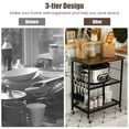 thumbnail image 4 of Barara King Baker's Rack, Microwave Stand,Bun Pan Sheet Rack, Kitchen Storage Shelf Rack,3-Tier Kitchen Serving Cart Utility Standing Microwave Rack with Hooks Brown, 4 of 8