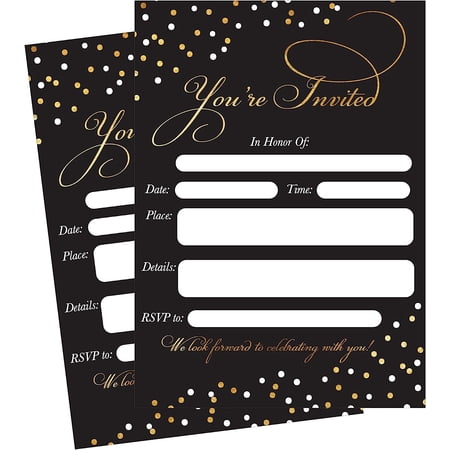 Hadley Designs 50 Fill In Invitations, Black Wedding Invitations, Bridal Invitations, Rehearsal Dinner, Dinner