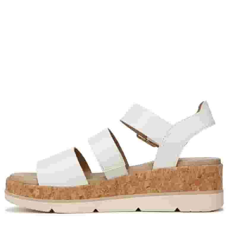 SCHOLL ● One Strap Comfort Chunky Sandals - White Dr. Scholls Women's Once Twice Espadrille Platform Wedge