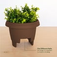 thumbnail image 6 of Bloem 24-in Resin Oval Deck Rail Planter - Chocolate Brown, 6 of 7