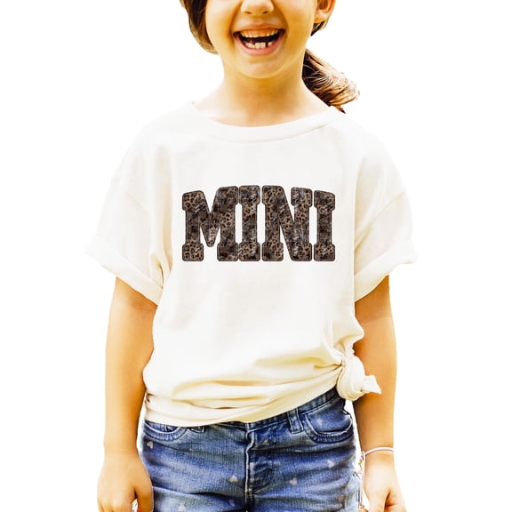 Mama and Mini Leopard Checkered Matching Shirts Mommy and Me Trendy Graphic Tee - SOLD SEPARATELY Natural Shirt 3T