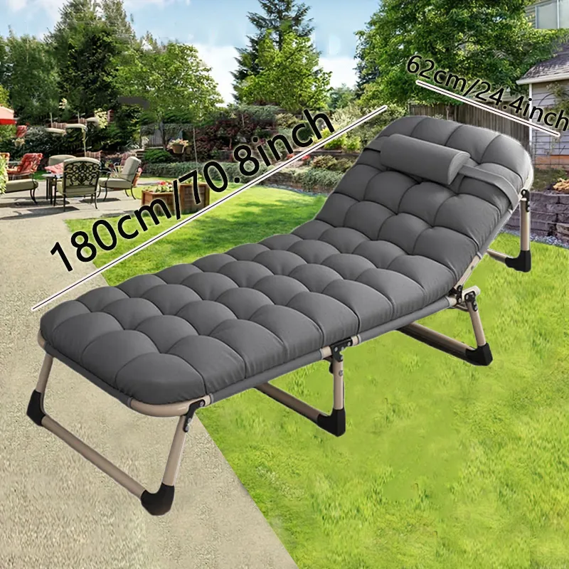 Heavy duty folding bed, camping bed with flip-up mattress (mattress included), portable guest bed, suitable for teenagers, adults, travel, garden, balcony, camping supplies