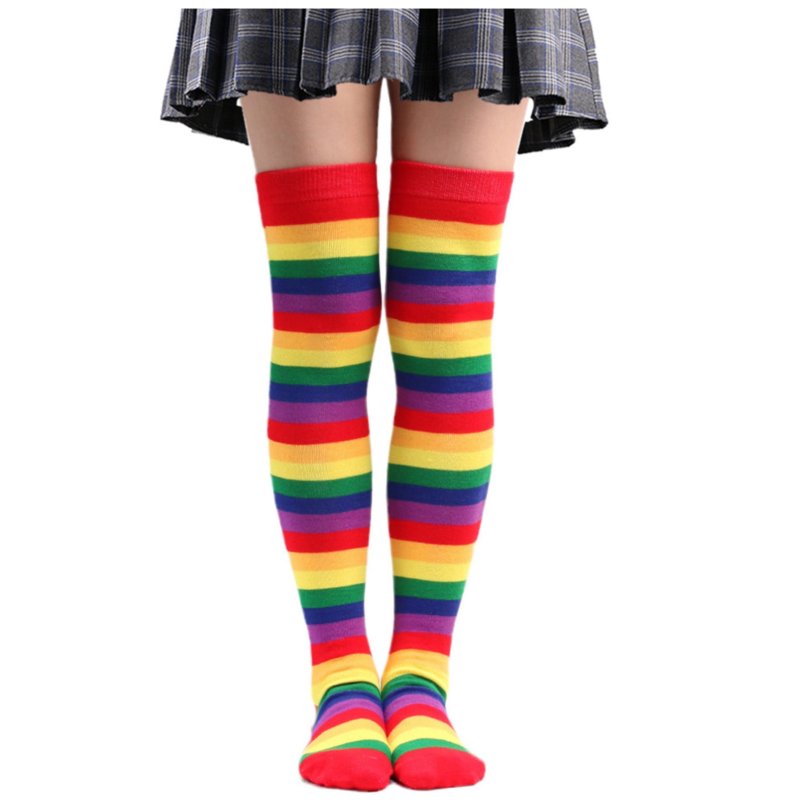 Frehsky striped socks Women's Stockings Cotton High-Tube Lengthened ...