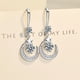 thumbnail image 2 of Gorgeous 925 Sterling Silver Star Moon Earrings with White Sapphire & Pink & Blue Artificial Dangle - Perfect for Brides, Weddings, Engagements, Anniversaries & Valentine's Day!, 2 of 4