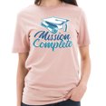 thumbnail image 3 of Plus Size Mission Complete Graphic Design Unisex Ring Spun Combed Cotton Short Sleeve Deluxe Jersey T-Shirt - Pale Pink 2XL, 3 of 4