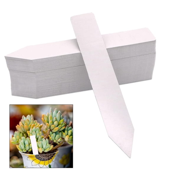 100 etiquetas para plantas de 4 pulgadas, señal de identificación para interiores y exteriores, etiquetas blancas con nombre para plantas, de jardín