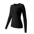 thumbnail image 4 of Youmylove Women Thermal Underwear 3-Pack Baselayer Shirts Long Sleeve Tops Crew Neck Stretch Fitted Base Layer Tee Shirts Tops Comfort Loungewear Clothing, 4 of 6