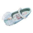 thumbnail image 7 of Otqutp Children Breathable Shoes Children's Leather Shoes Female Spring and Autumn Princess Shoes Glitter Blue Flat Single Shoes, 7 of 7