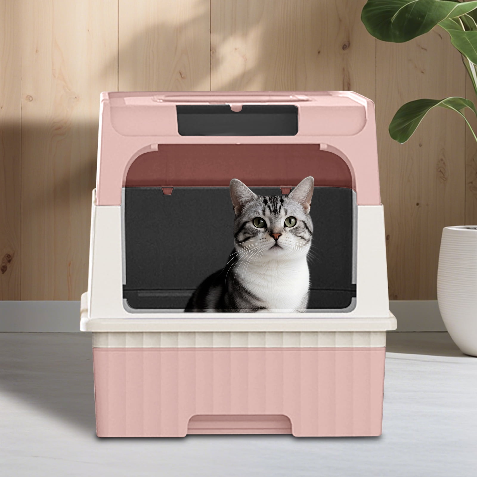 pinkMagic Cube Intelligent Cat litter Box - Free Hands, Enjoy Pure Life | Automatic Cleaning, Silent Design, Preferred for Multi Cat Families