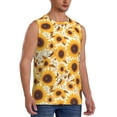 thumbnail image 2 of Bingfone Brown Leaf Pattern Sunflower Pattern Men's Tank Tops Workout Sleeveless Tee Shirts Running Beach Tanks for Men-3X-Large, 2 of 4