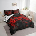thumbnail image 3 of Castle Fairy Red Video Game Bedding Comforter Set,Abstract Gamepads Full Bedding Set, 3 of 8