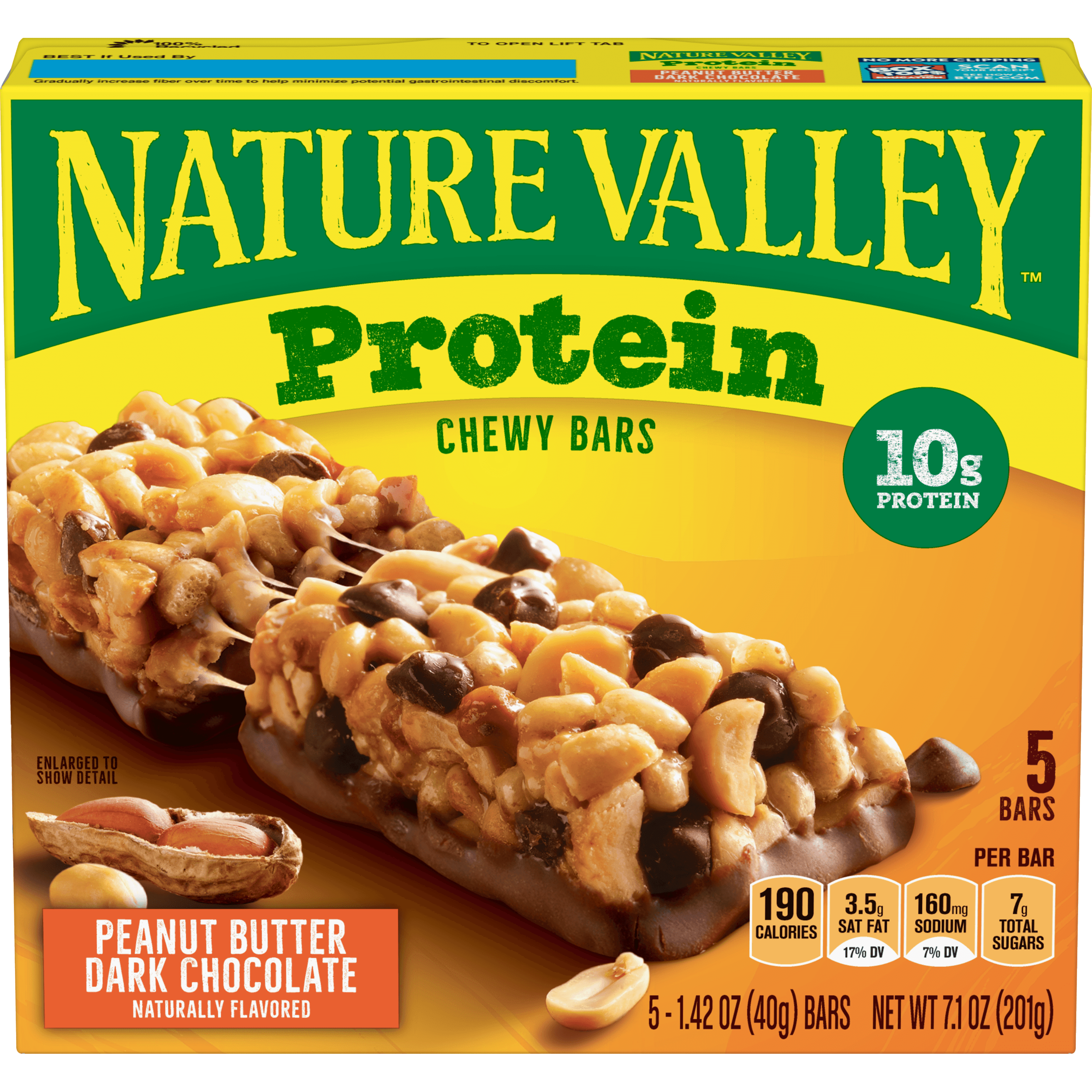 Nature Valley G Protein Chewy Granola Bars Peanut Butter Dark