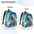 thumbnail image 2 of Adobk Starry Sky Cloud Bulldog Print Canvas Backpack, Adjustable Shoulder Straps Large Capacity Stylish Design for School, Travel, Office-Medium, 2 of 5