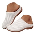 thumbnail image 3 of DAFEI Platform Slip Closed Toe Slippers for Women Plus Size Embroidered Lazy Wedge Heel Half Slippers for Women., 3 of 8