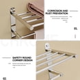 thumbnail image 6 of KOKOSIRI Towel Shelf Wall Double Towel bar with Shelf Bathroom Towel Rack Polished Chrome B5003CH-L24, 6 of 8