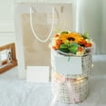 thumbnail image 4 of Fiudx Ramo de Girasoles de Punto, Arreglo Floral de Crochet Hecho a Mano, Incluye Bolsa de Regalo y Guirnalda de Luces, Decoración para El Hogar Resistente a La Decoloración, Perfecto para Bodas o Cu, 4 of 6
