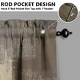 thumbnail image 3 of Vintage Brown Matte Color Blocks Tier Kitchen Curtains for Bathroom Living Rod Pocket Window Drapes 28"x36" 2 Panels Window Treatment Tiers, 3 of 4