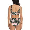 thumbnail image 3 of Daiia Rose Flowers Women's Bikini Set Two Piece Swimsuit High Waisted Bikini Adjustable Straps Bikini Perfect for Beach, Pool, and Summer Vacation-X-Large, 3 of 9