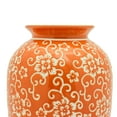 thumbnail image 4 of 14" White Flowers on Orange Tung Chi Vase, 4 of 7