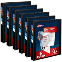 Avery Heavy-Duty Binders, 1" Slant Rings, Black, 6ct (79275)